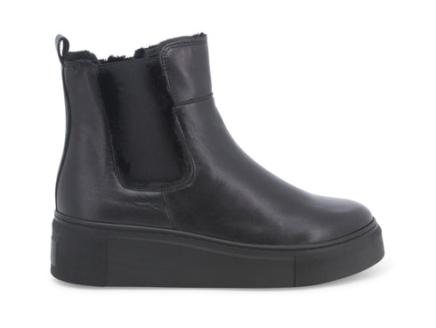 Melluso stivaletti invernali in pelle con zip 036105-217390 nero