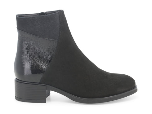 Melluso donna stivaletti tacco basso camoscio nero K91857-216804