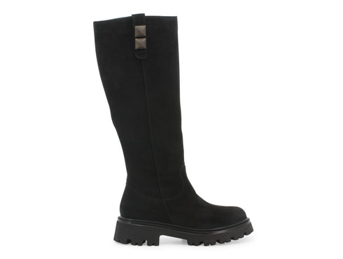 Melluso stivali suola carrarmato tomaia camoscio nero R45367-217555