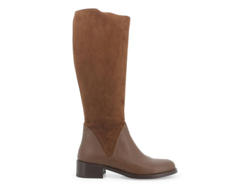 Melluso stivali tacco basso con cerniera lampo K37005-217649 marrone
