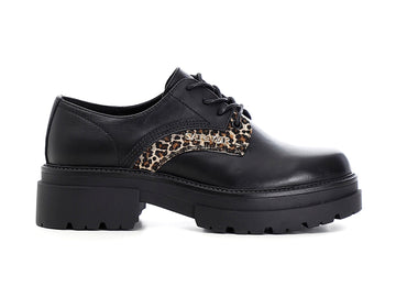 CafèNoir scarpe derby in pelle dettagli animalier nere C1EC1020-N001