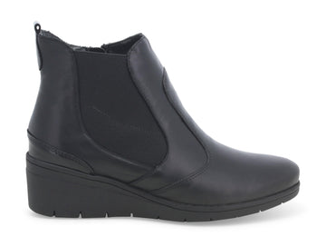 Melluso tronchetti in pelle con zip e zeppa K91605B-216764 nero