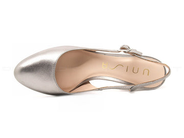 Unisa chanel con tacco alto donna argento