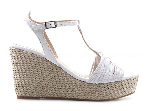 Unisa sandali con zeppa alta donna bianco