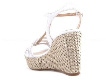 Unisa sandali con zeppa alta donna bianco