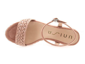 Unisa sandalo con zeppa intrecciata donna rosa