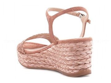 Unisa sandalo con zeppa intrecciata donna rosa