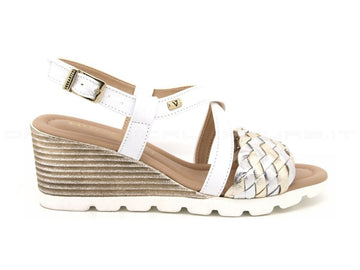 Valleverde sandali con fascia intrecciata donna bianco