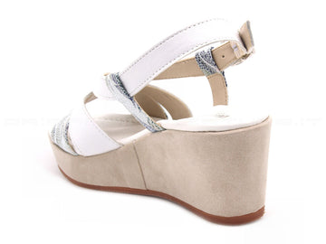 Valleverde sandali con zeppa comoda donna bianco