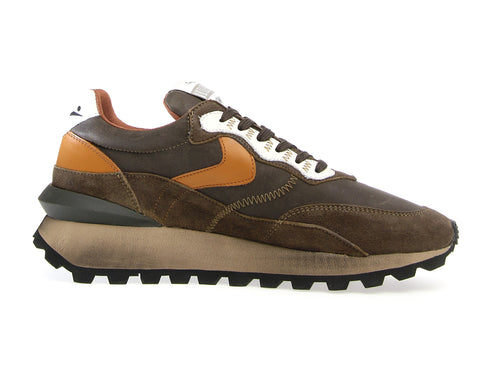 Voile Blanche Qwark Hype sneakers pelle tessuto verde marrone
